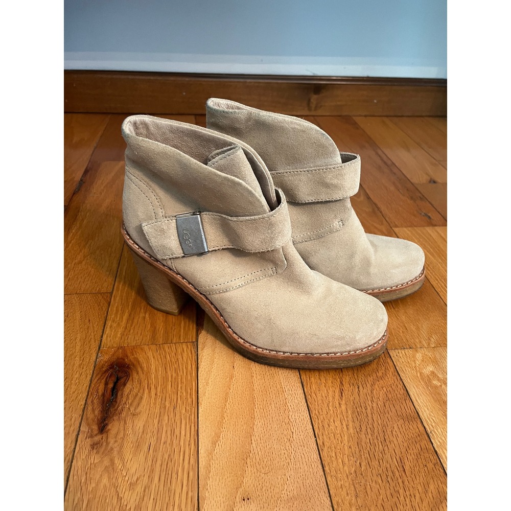 UGG Australia Brienne Beige Suede Ankle Boots‎ Size 6